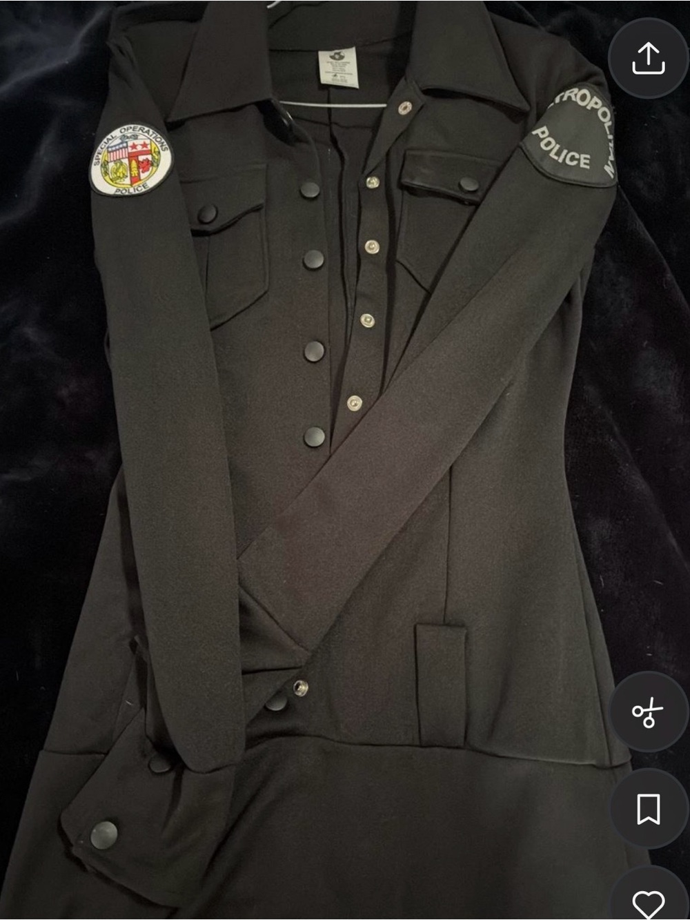 Spirit Black Police-Inspired Kids Costume Jacket